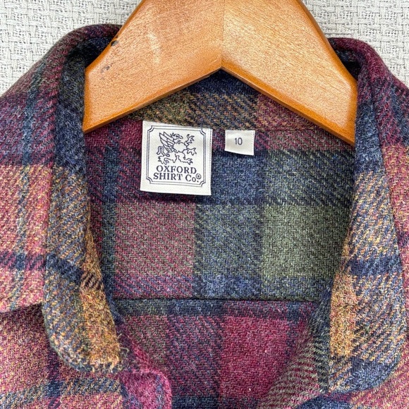 The Oxford Shirt Company Women’s Flannel Plaid Button Up Shirt Sz 10 Vintage EUC - Picture 3 of 8